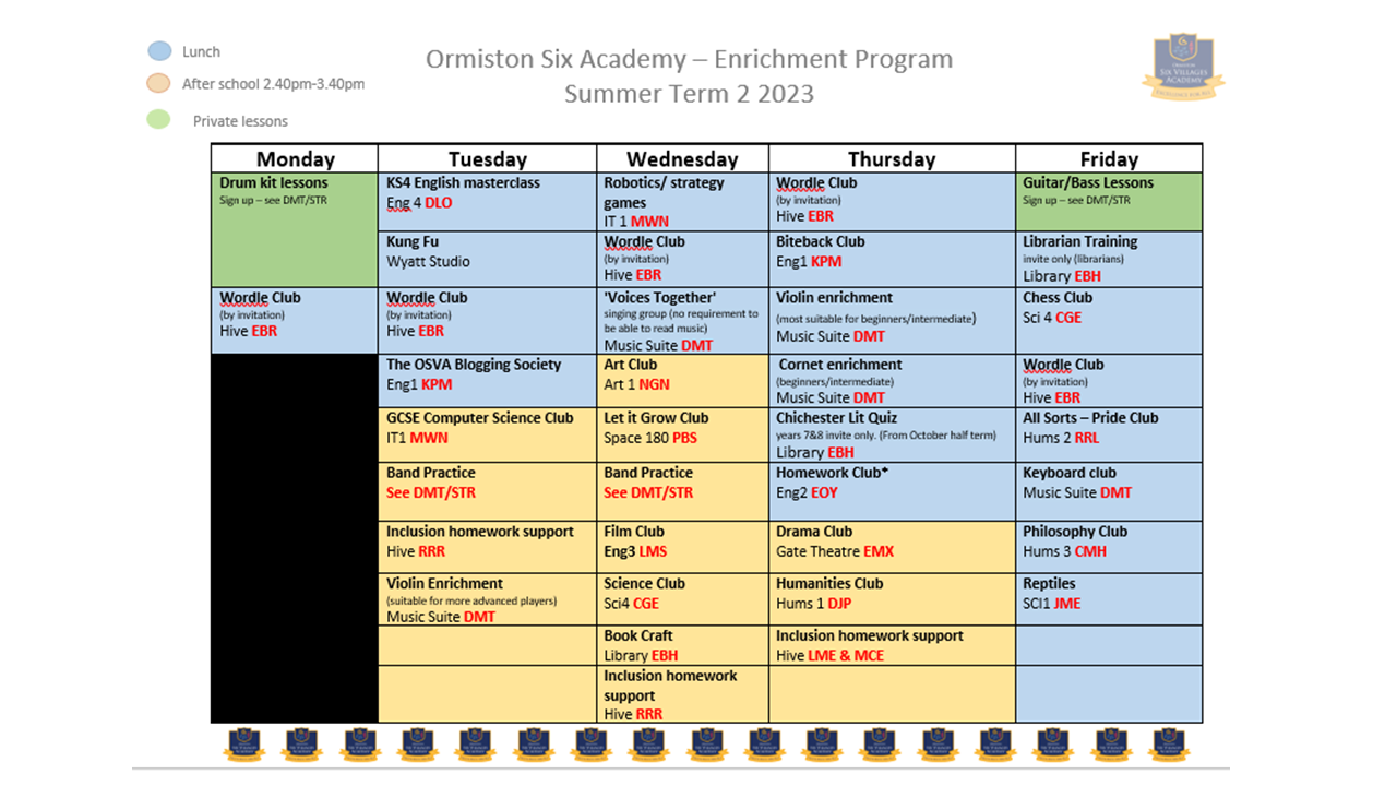 Ormiston Six Villages Academy Jammed packed with lunchtime and after