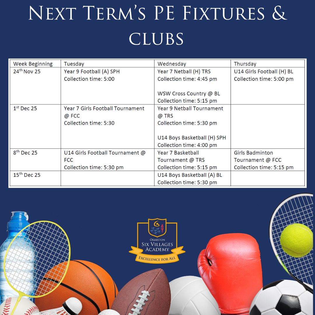 Next Term's PE Fixtures