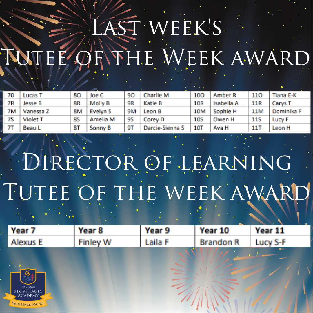  Tutee of the Week! 