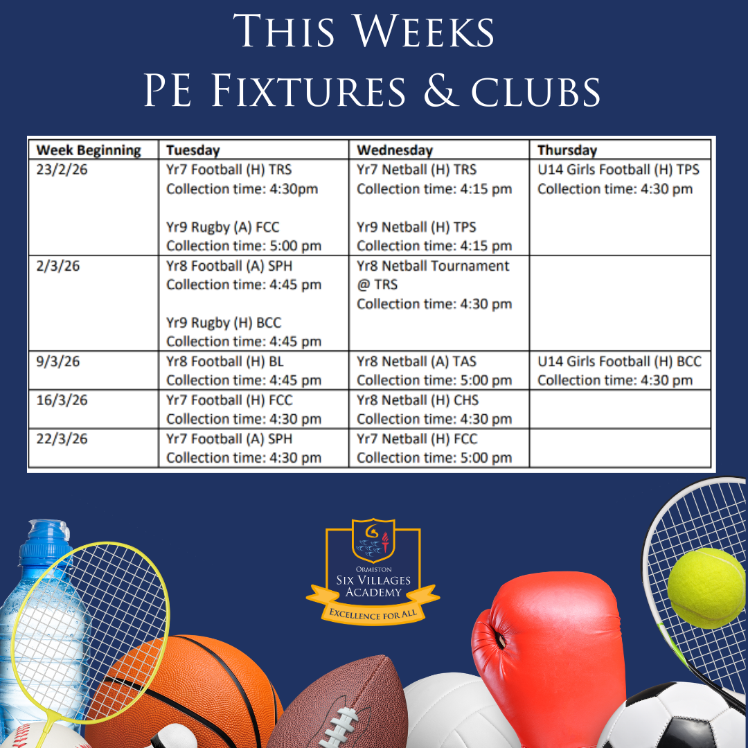 This terms pe fixtures and clubs